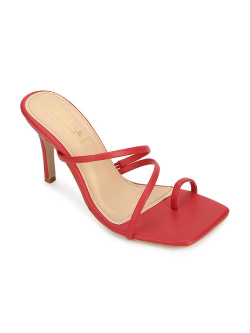 red pu slip on sandals - 17572302 - Very Small Image - 1