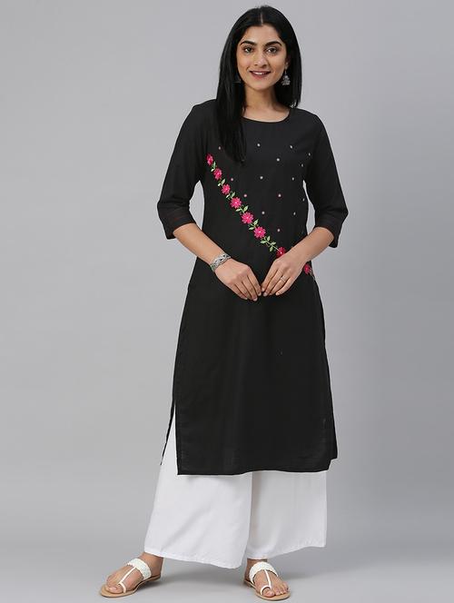 embroidered straight kurta - 17572352 - Very Small Image - 1