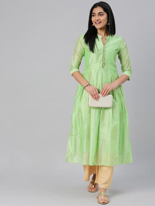 self design anarkali kurta - 17572384 - Very Small Image - 1