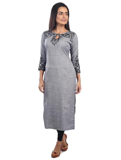 embroidered straight kurta - 17572627 - Very Small Image - 1