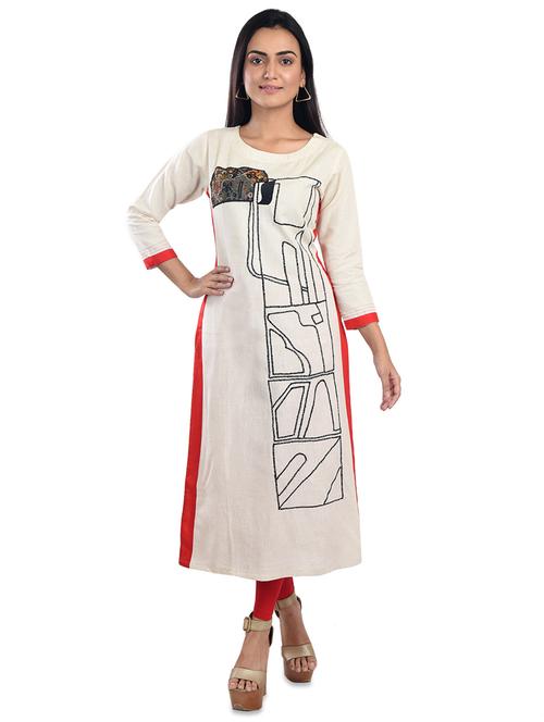 embroidered straight kurta - 17572629 - Very Small Image - 1