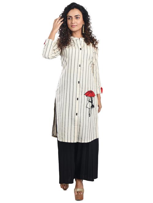 striped straight kurta - 17572635 - Very Small Image - 1