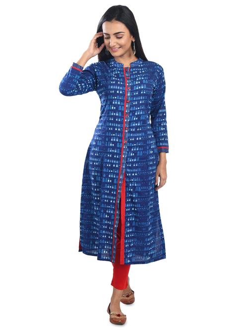 geometric print straight kurta - 17572648 - Very Small Image - 1