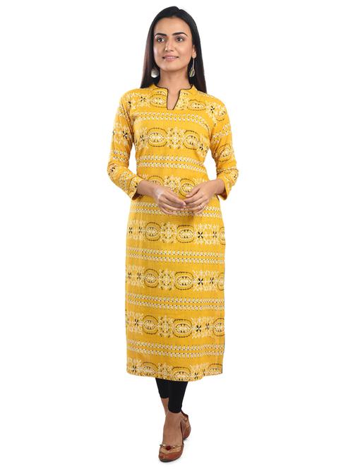 printed straight kurta with face mask - 17572658 - Very Small Image - 1