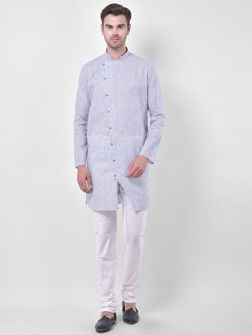 light blue striped kurta pyjama set - 17572689 - Very Small Image - 1