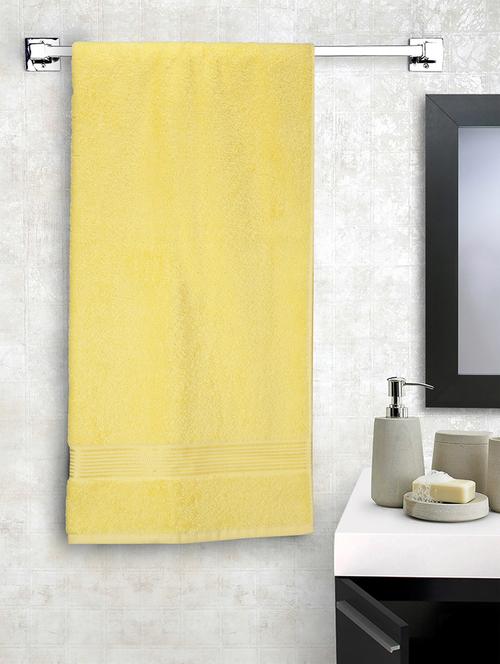 lorena 100% cotton super-soft terry towels -1pc bath towel (d`ross) solid-yellow - 17572913 - Very Small Image - 1