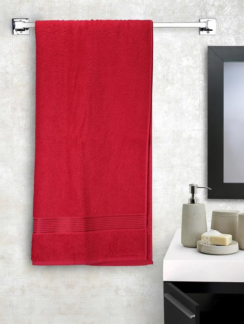 lorena 100% cotton super-soft terry towels -1pc bath towel (d`ross) solid-red - 17572915 - Very Small Image - 1