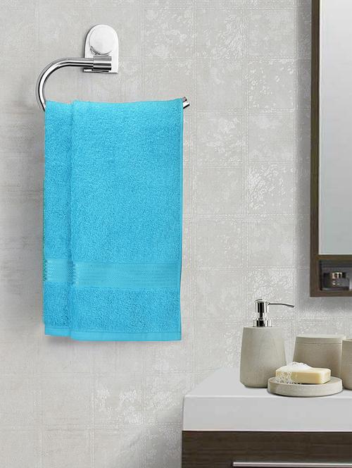 lorena 100% cotton super-soft terry towels -2pc hand towel (d`ross) solid-turq - 17572930 - Very Small Image - 1