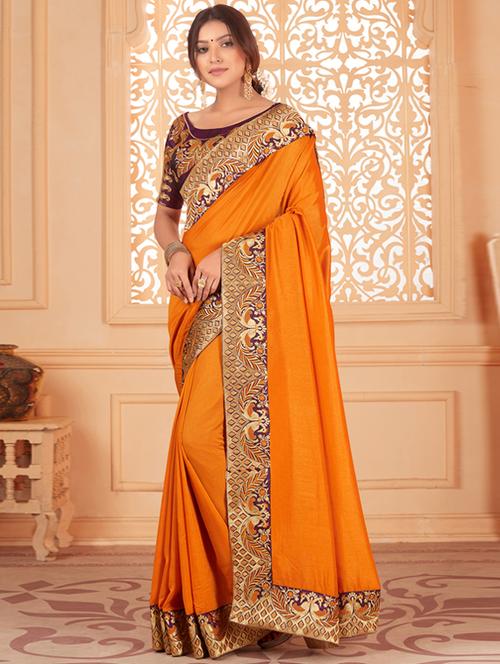 solid bordered saree - 17572984 - Very Small Image - 1