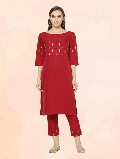 printed kurta pant set - 17573044 - Very Small Image - 1