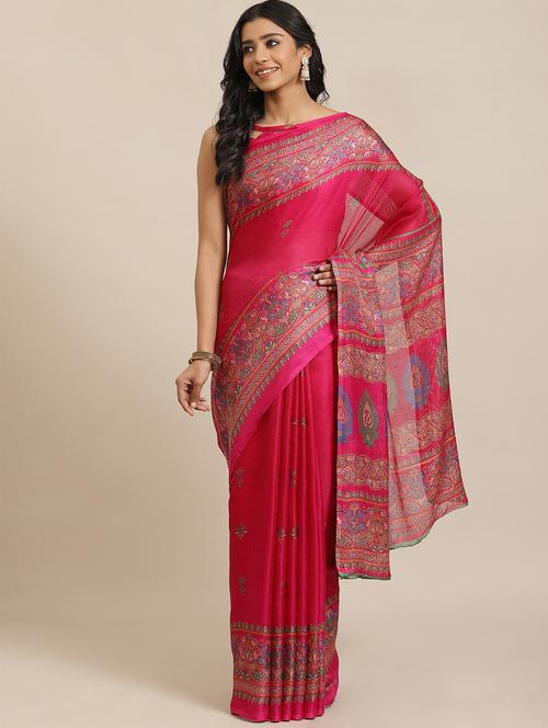 paisley printed saree with blouse - 17573074 - Very Small Image - 1