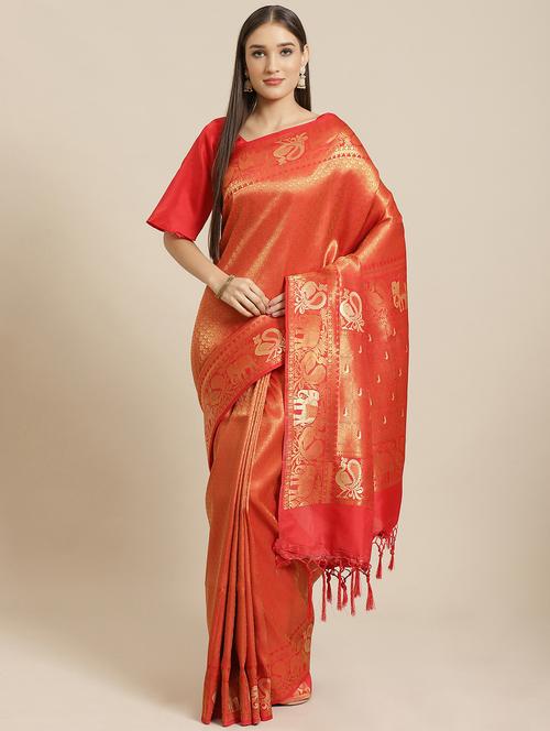 jacquard woven saree - 17573099 - Very Small Image - 1