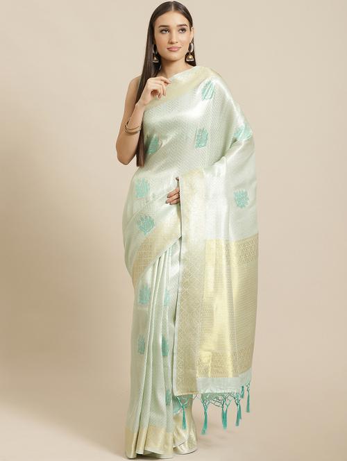 jacquard woven saree with blouse - 17573105 - Very Small Image - 1
