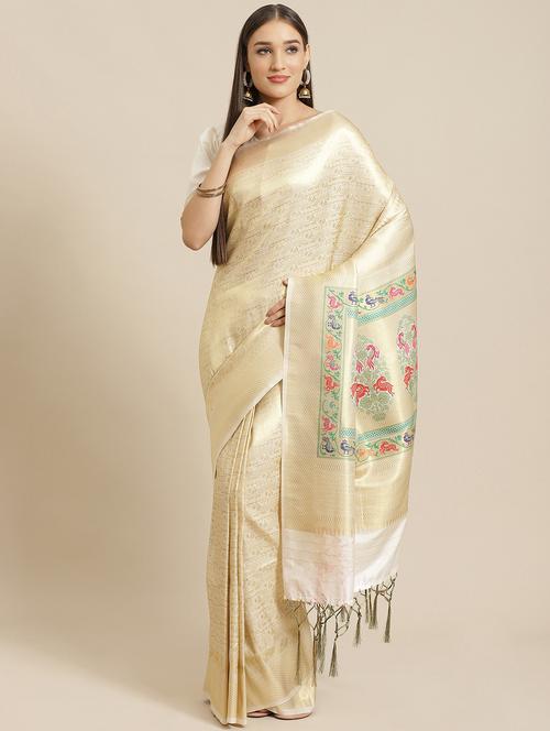 jacquard woven saree - 17573107 - Very Small Image - 1