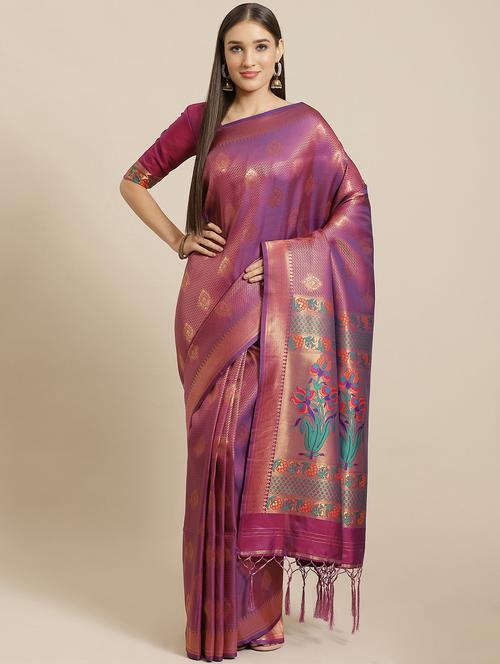 jacquard woven saree - 17573109 - Very Small Image - 1