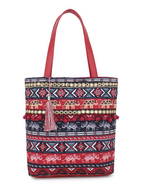 maroon canvas regular tote - 17573179 - Very Small Image - 1