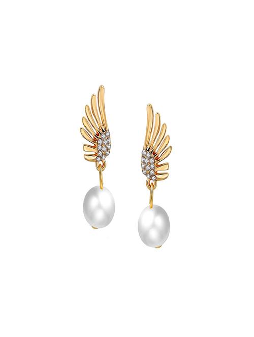 gold metal drop earring - 17573613 - Very Small Image - 1