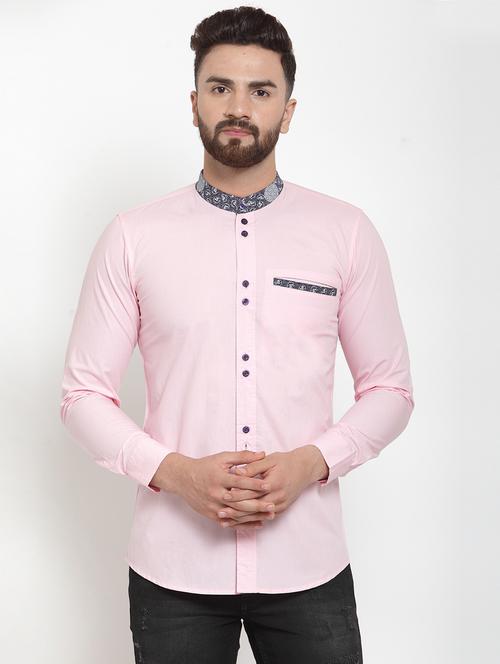 pink solid casual shirt - 17573881 - Very Small Image - 1