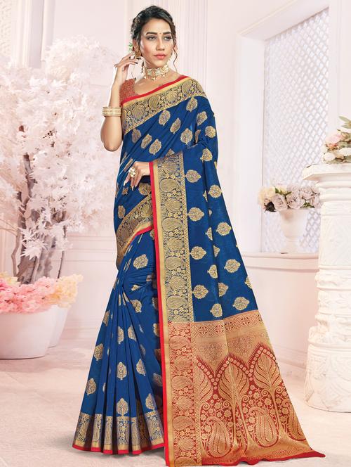 zari work woven saree - 17574077 - Very Small Image - 1