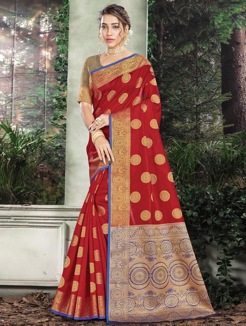 zari work woven saree - 17574081 - Very Small Image - 1