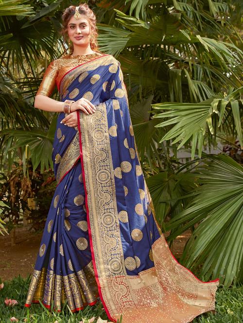 zari work woven saree - 17574085 - Very Small Image - 1