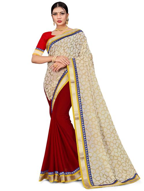 half & half woven saree - 17574092 - Very Small Image - 1