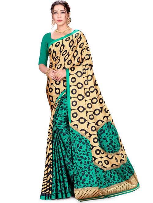 floral printed saree with blouse - 17574154 - Very Small Image - 1