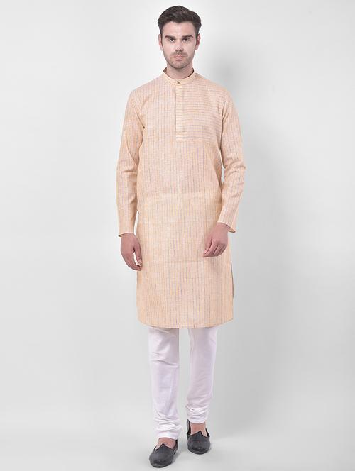 yellow striped long kurta - 17574284 - Very Small Image - 1