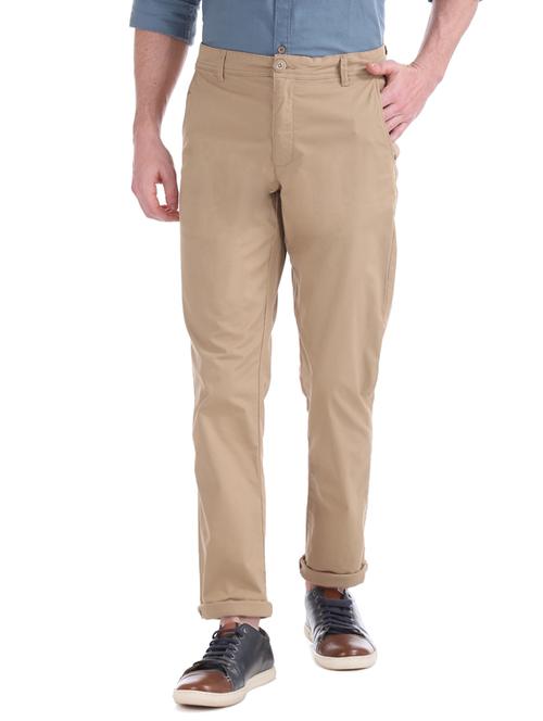 khaki solid chinos - 17574515 - Very Small Image - 1