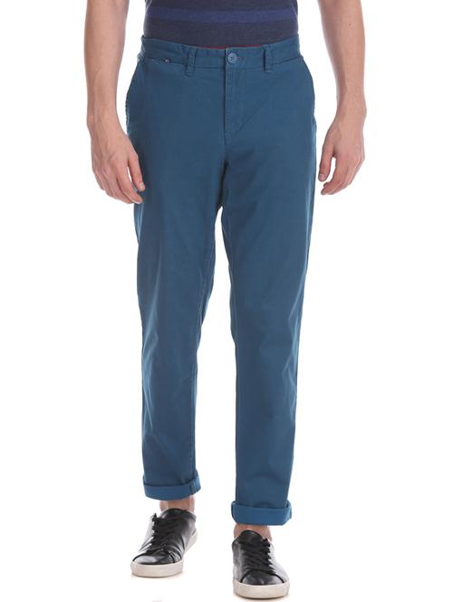 teal blue solid chinos - 17574519 - Very Small Image - 1