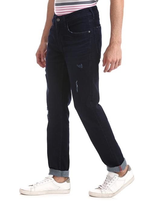 navy blue ripped denim jeans - 17575155 - Very Small Image - 1