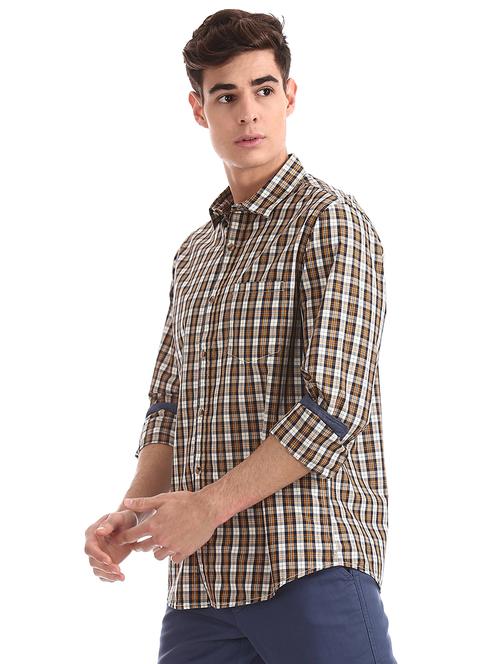 mens checks casual shirt - 17575343 - Very Small Image - 1