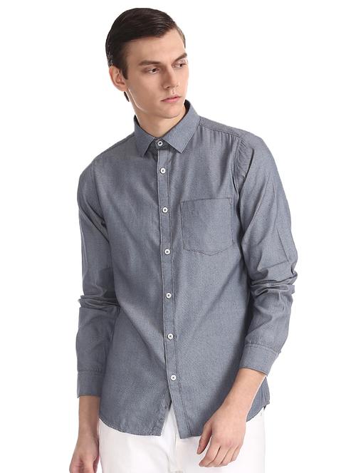 mens self design formal shirt - 17575725 - Very Small Image - 1