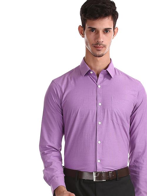 purple solid formal shirt - 17575734 - Very Small Image - 1
