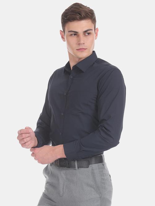 navy blue solid formal shirt - 17575789 - Very Small Image - 1