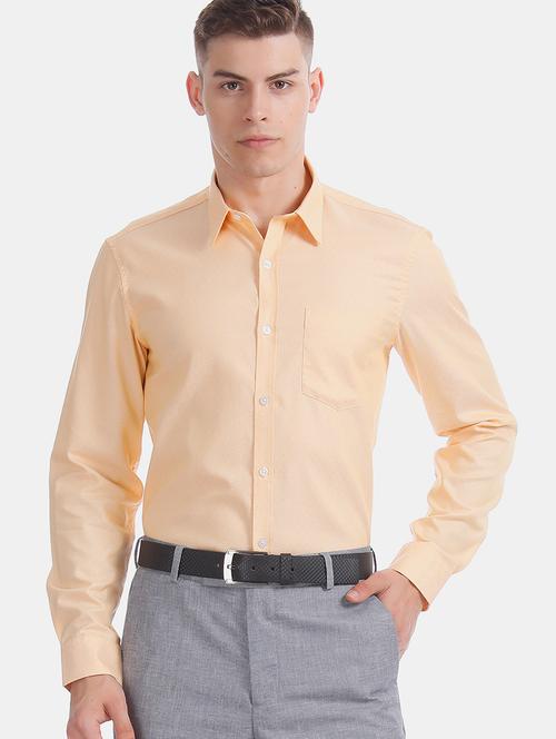 orange self design formal shirt - 17575806 - Very Small Image - 1
