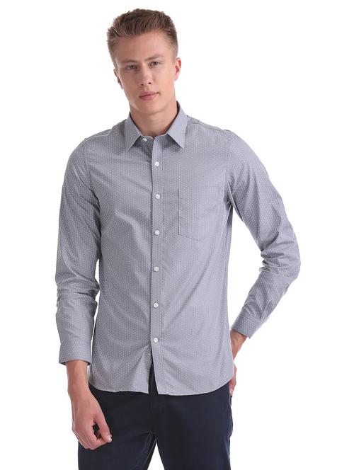 grey printed formal shirt - 17576041 - Very Small Image - 1