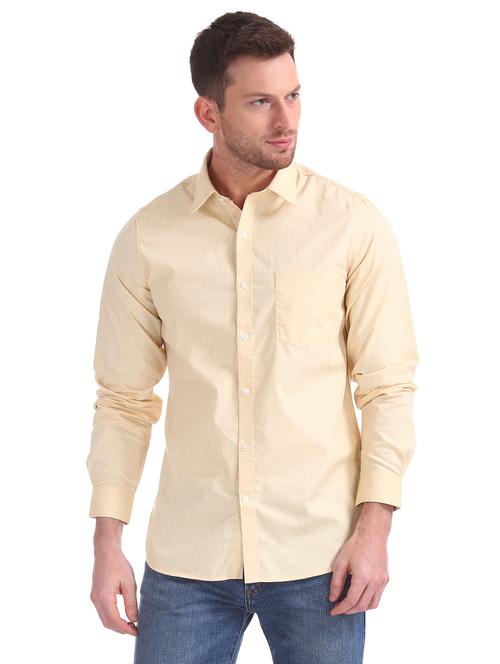 yellow printed formal shirt - 17576043 - Very Small Image - 1