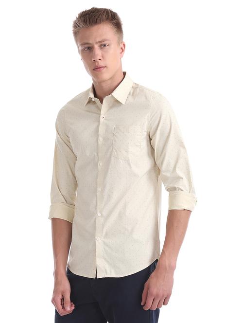 yellow printed formal shirt - 17576050 - Very Small Image - 1