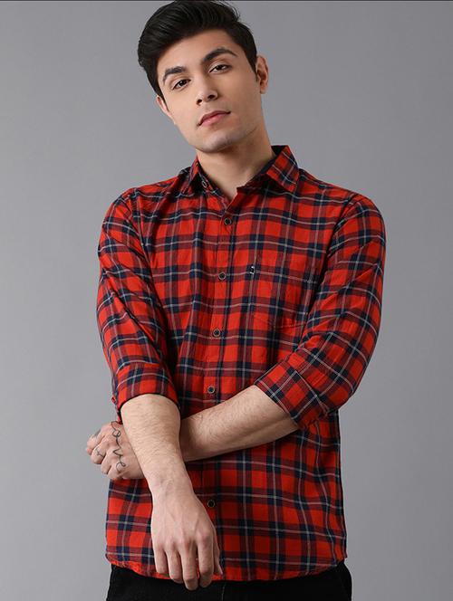 red checkered casual shirt - 17578136 - Very Small Image - 1