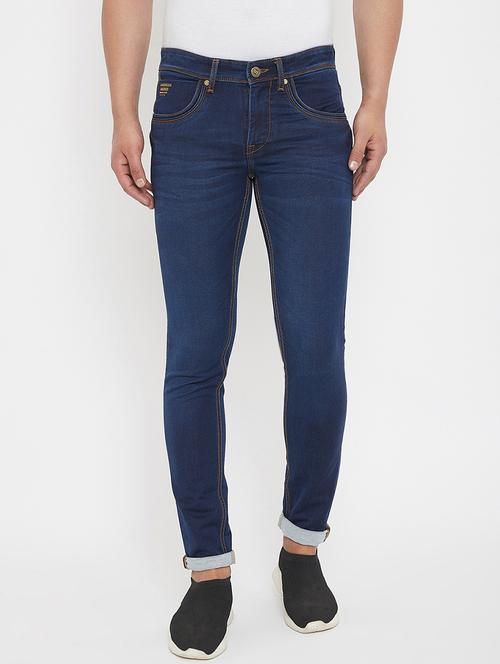 navy blue light washed denim jeans - 17578526 - Very Small Image - 1