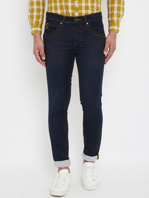 navy blue plain denim jeans - 17578544 - Very Small Image - 1