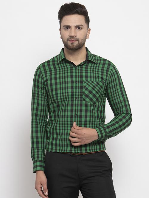 green checkered casual shirt - 17579454 - Very Small Image - 1
