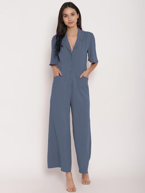 lapel neck full leg jumpsuit - 17579481 - Very Small Image - 1