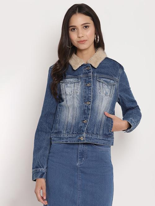 stone washed denim jacket - 17579497 - Very Small Image - 1