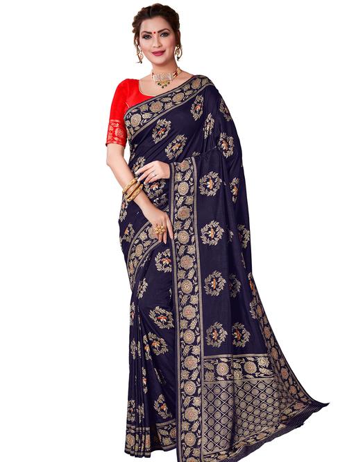 zari woven saree with blouse - 17579531 - Very Small Image - 1