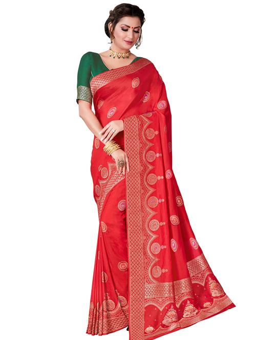 zari woven saree with blouse - 17579542 - Very Small Image - 1