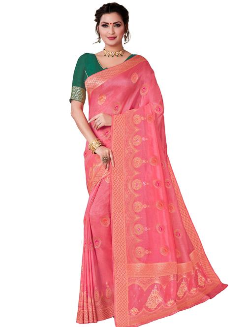 zari woven saree with blouse - 17579544 - Very Small Image - 1