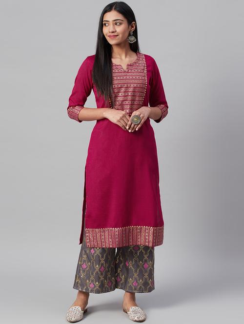 women's straight kurta - 17579762 - Very Small Image - 1