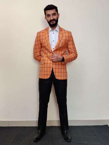 orange check casual blazer - 17579835 - Very Small Image - 1